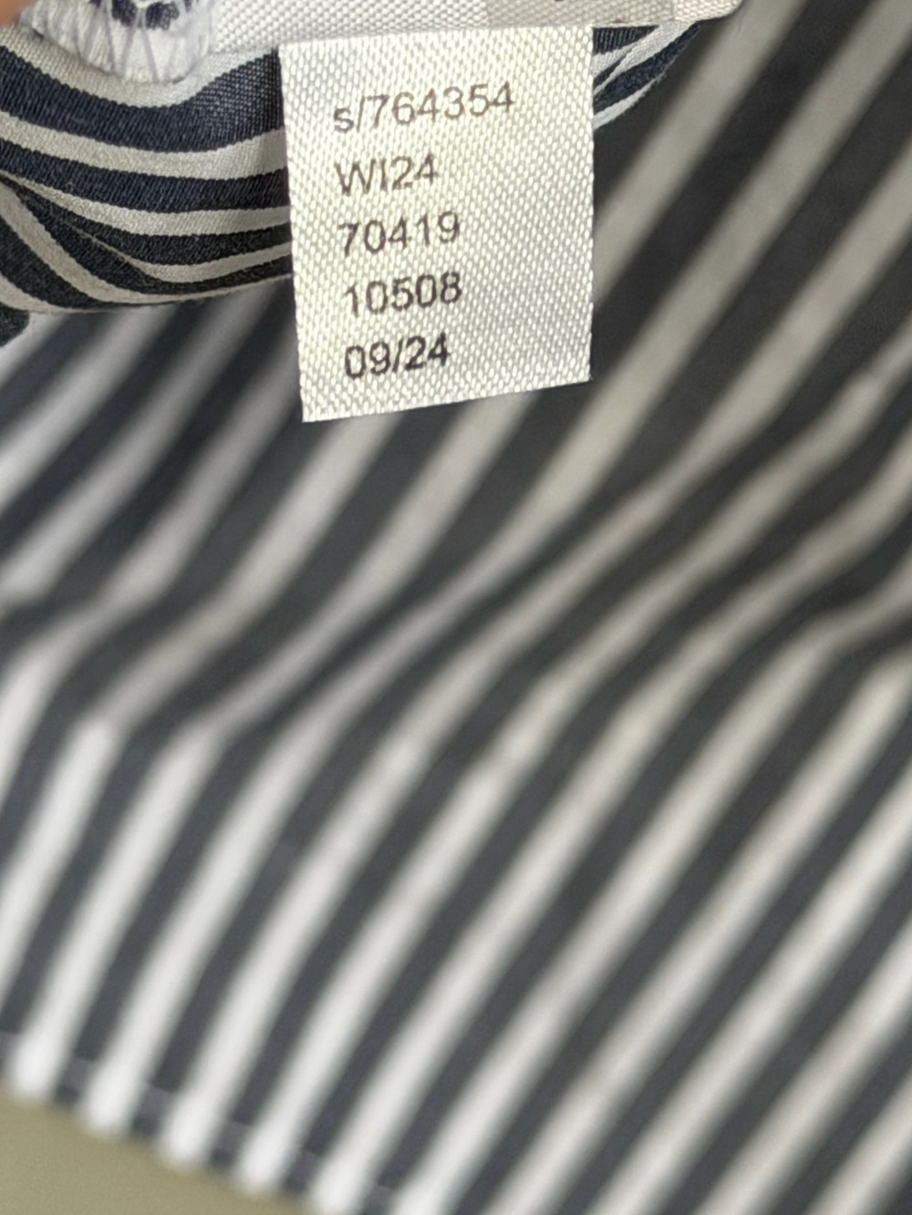 Ann Taylor‎ LOFT Striped Colorblock Poplin Bishop Sleeve Blouse Preppy Coastal L - Picture 14 of 14